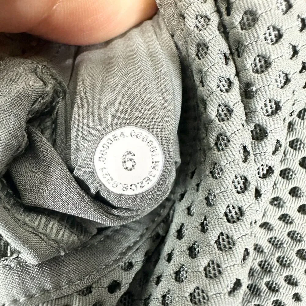 Lululemon Women's Relaxed Fit Mesh Jacket Size 6 Grey Sage Hooded Open Knit